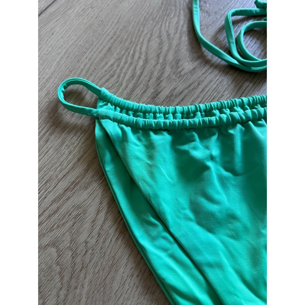 Stone Fox Swim River Bikini Bottoms Apple Mint Green High Cut Thong Size L - Picture 5 of 9